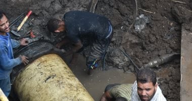إصلاح كسر مفاجئ بخط طرد صرف صحى 700مم بمدينة الأقصر