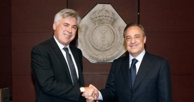 جلسة حاسمة بين بيريز وأنشيلوتي بعد خروج ريال مدريد من دوري الأبطال