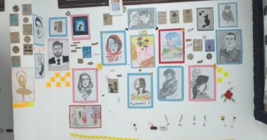 الصورة تتكلم.. "سهيلة" طالبة أبدعت فى رسم قضايا المجتمع ووجوه الشهداء