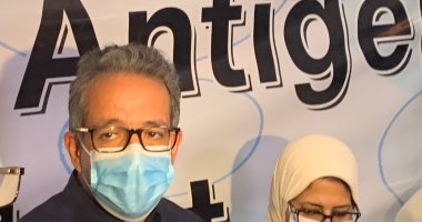 وزراء السياحة والطيران والصحة فى جولة بمركز سحب pcr  بمطار الغردقة.. لايف