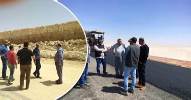 إنجاز يتحدى الجبال لتنفيذ محور "تنيدة – منفلوط" بالوادى الجديد.. آلات جهاز التعمير تنحت الصخر بارتفاع 600 متر لإنشاء أحد أهم الطرق القومية بـ2.7 مليار جنيه.. وانتهاء الأعمال ديسمبر المقبل.. صور