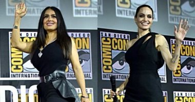 سلمى حايك تحتفل بعيد ميلاد أنجلينا جولى بصورة من ترويجهما لفيلم Eternals