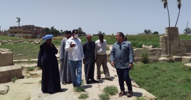 توسعة الطريق البديل لمعبد الإله مونتو بمنطقة المدامود فى الأقصر.. صور