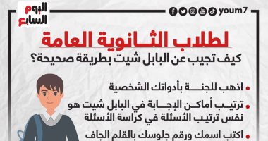 كيف يجيب طلاب الثانوية العامة عن البابل شيت بطريقة صحيحة؟ إنفوجراف
