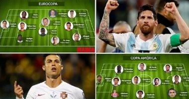 كريستيانو رونالدو وميسى يقودان التشكيل الأفضل فى يورو 2020 وكوبا أمريكا