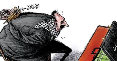 الاحتلال الإسرائيلي سبب عدم وصول المساعدات للفلسطينيين في كاريكاتير الشرق الأوسط