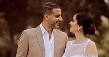 إطلالة محمد فراج وبسنت شوقى فى حفل زفافهما.. صور 