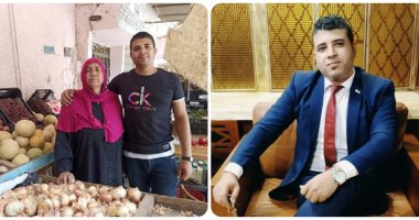 الصبح فى البنك وبليل فى السوق.. محمد موظف مصرفى يساعد والدته فى بيع الخضار