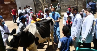 جامعة سوهاج تنظم قوافل للكشف والعلاج المجانى على المواشى لمزارعى طهطا.. صور