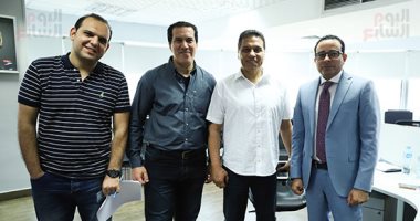حسام البدرى يزور اليوم السابع ويشيد بتجربة التليفزيون الديجيتال