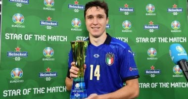 يورو 2020.. كييزا يتوج بجائزة أفضل لاعب فى مباراة إيطاليا ضد ويلز