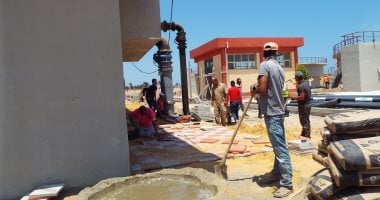 قرب الانتهاء من الأعمال بمحطتى الصرف الصحى والرفع واستمرار الحملات بمصيف بلطيم.. صور