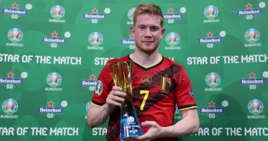 يورو 2020.. دي بروين أفضل لاعب في مباراة بلجيكا ضد فنلندا