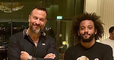 ماجد المصري مع مارسيلو نجم ريال مدريد في دبي .. صور