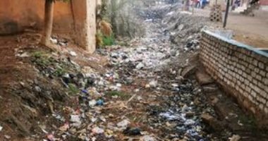 قارئ يشكو تراكم قمامة وحيوانات نافقة فى ترعة عزبة على باشا بالمنيا.. والمدينة ترد