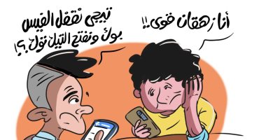 "التيك التوك" والخروج من حالة الملل فى كاريكاتير اليوم السابع