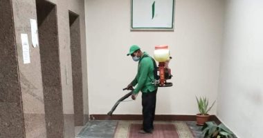 تطهير مبنى وزارة الرى والتشديد على إجراءات النظافة والتعقيم.. صور