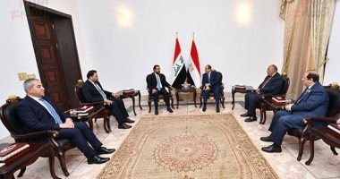 الرئيس السيسي يلتقى فى بغداد محمد الحلبوسى رئيس مجلس النواب العراقى.. صور
