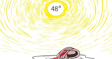 كاريكاتير اليوم.. ارتفاع درجات الحرارة الشديد حول العالم يقتل البشر