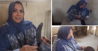 "فنانة القرون".. "شهيرة" تبدع فى تحويل قرون الحيوانات إلى تحف فنية.. وتؤكد: 21 عاما فى المهنة دى والهدايا التى أصنعها تنافس المستورد.. وأقل إنتاج يستغرق 3 ساعات من العمل بدقة.. والأسعار تبدأ من 25 جنيها