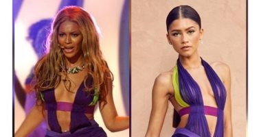 زندايا على خطى بيونسيه بفستان فيرساتشى الأيقونى.. فى رأيك مين الأجمل؟