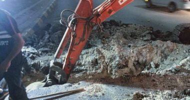 بدء تحويلات خطوط الغاز الطبيعى المتعارضة مع مسار محطات المترو بالهرم.. صور