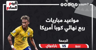  مواعيد مباريات ربع نهائي كوبا أمريكا اليوم والقنوات الناقلة.. "إنفو جراف"