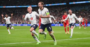 إنجلترا تضرب موعدا ناريا مع إيطاليا فى نهائى يورو 2020.. الإنجليز ينهون حلم الدنمارك بفوز صعب فى الوقت الإضافى.. هاري كين يواصل التألق مع رحيم سترلينج.. وقمة "ويمبلى" النهائي الأول للأسود الثلاثة منذ 1966