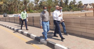 طلاء واجهات المبانى حول طريق الكباش ومعابد الكرنك بالأقصر.. صور