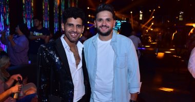 مصطفى خاطر والمرغنى وخالد الصاوى فى كواليس فيلم "تماسيح النيل"