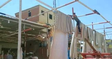 إزالة شوادر بيع اللحوم المخالفة بالطرق وتوقيع غرامات مالية على المتعديين بالشرقية