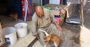 الراحمون يرحمهم الله.. عم ناصر بيفطر ويعشى القطط فى شوارع الفشن منذ 35 سنة