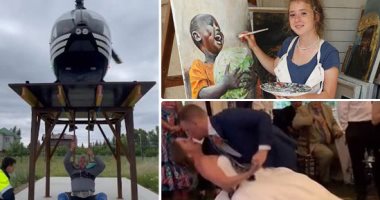صور وفيديو.. العالم هذا الصباح.. بريطانية تتحدى الإعاقة وعرض أعمالها فى الأكاديمية الملكية.. وروسى يرفع منصة بطائرة هليكوبتر تزن حوالي طن ونصف.. وعروس تصاب بالتواء فى الركبة خلال رقصة حفل زفافها