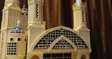 مهارة صنع المجسمات.."محمد"صمم المسجد الكبير بعزبة النخل من عصاية الشيش طاووق