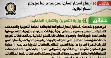 مجلس الوزراء ينفى ارتفاع أسعار السلع التموينية تزامناً مع رفع أسعار البنزين 