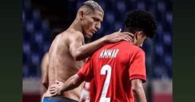 البرازيلي ريتشارلسون ينشر صورته مع عمار حمدى بعد وداع الفراعنة للأولمبياد