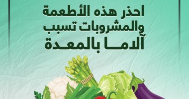 احذر هذه الأطعمة والمشروبات تسبب آلاما بالمعدة.. إنفو جراف