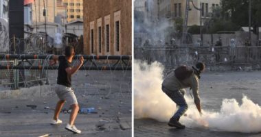 اشتباكات بين قوات الأمن ومتظاهرين بلبنان تزامنا مع الذكرى الأولى لانفجار مرفأ بيروت.. محتجون يحاولون اقتحام البرلمان.. انقطاع الإنترنت بساحة الشهداء.. 56 مصابا والاستعانة بـ100 مسعف.. والأمن ينفى استخدم الرصاص