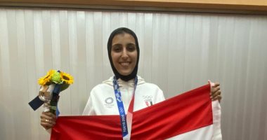 المركز الأولمبى يستقبل جيانا فاروق بعد العودة ببرونزية طوكيو 2020