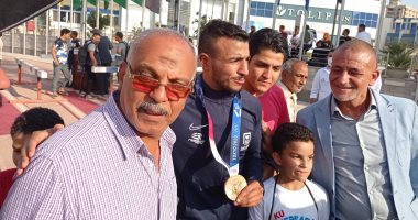 كيشو يصل المعادى للاحتفال ببرونزية الأولمبياد فور العودة من طوكيو ..صور 