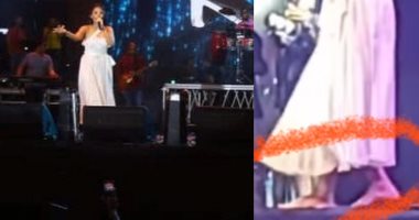 حافية القدمين.. روبى تشعل حماس الجمهور فى حفلها بمدينة العلمين.. فيديو وصور