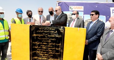 محافظ بنى سويف يضع حجر أساس المستشفى الجامعى لجامعة النهضة بشرق النيل.. صور
