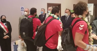 وصول طائرة بعثة منتخب اليد إلى القاهرة بعد إنجاز المركز الرابع فى طوكيو 2020
