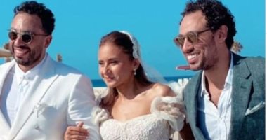 هشام عاشور لـ نيللى كريم فى زفافهما: فستانك أحلى فستان شوفته فى حياتى.. فيديو وصور
