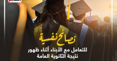 نصائح نفسية للتعامل مع الأبناء أثناء إعلان نتيجة الثانوية العامة.. إنفوجراف