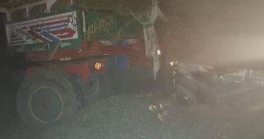 تفاصيل إصابة 7 فى حادث تصادم أتوبيس بجرار زراعى بالإسماعيلية.. لايف وصور