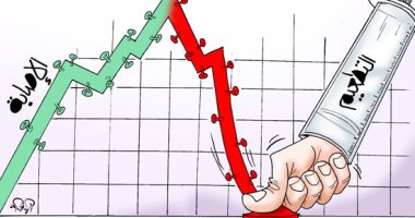 التطعيم يتسبب فى انخفاض منحنى إصابات كورونا.. فى كاريكاتير اليوم السابع