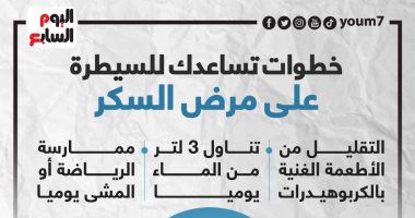 خطوات تساعدك فى السيطرة على مرض السكر.. إنفوجراف