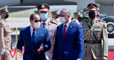 الرئيس السيسي يصل إلى العراق للمشاركة في مؤتمر "بغداد للتعاون والشراكة".. صور