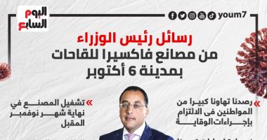 رسائل رئيس الوزراء من مصانع فاكسيرا للقاحات بمدينة 6 أكتوبر.. إنفوجراف